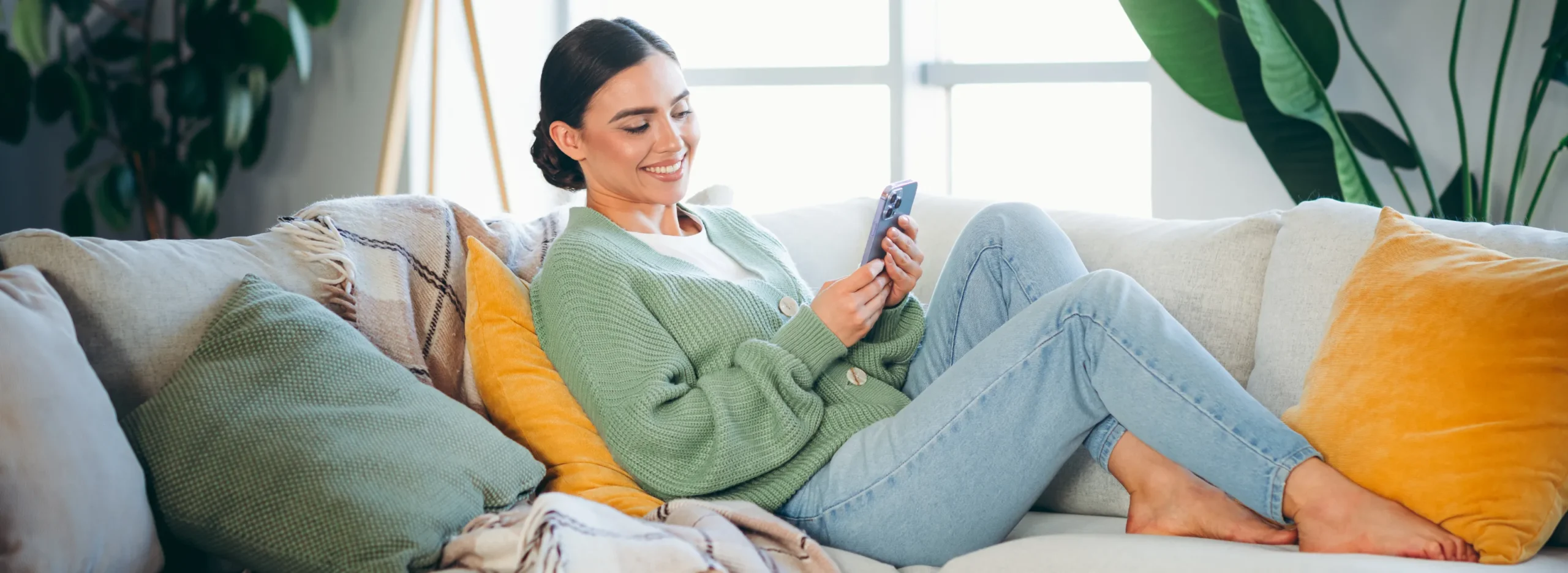 young woman relaxing at home